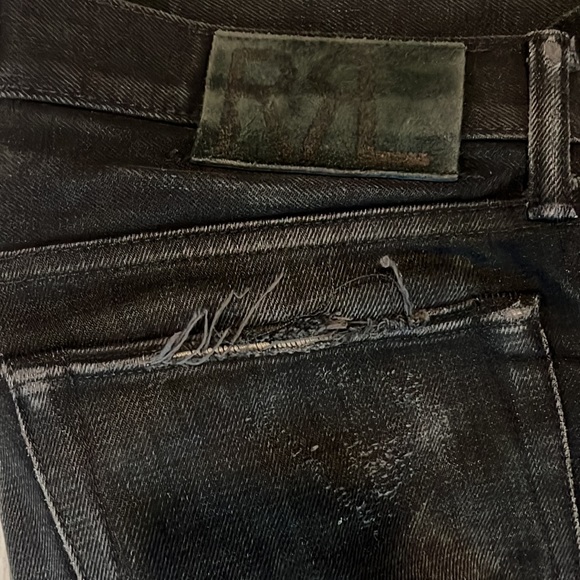 2 PAIRS RRL Ralph Lauren Double RL Black Selvedge Slim Fit denim size 32x32 - Picture 3 of 4